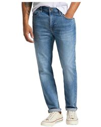 Lee Jeans - Jeans blu con zip e bottone - Lyst
