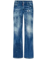 DSquared² - Jeans ,Blauw ,Katoen Jeans Medium Waist Flare - Lyst