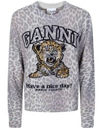 Ganni - Round-Neck Knitwear - Lyst