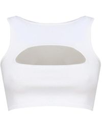 DSquared² - Tops ,Wit ,Katoen Stijlvolle Mouwloze Top - Lyst