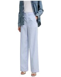 Moschino - Broeken ,Blauw ,Katoen Wijde Broek - Lyst