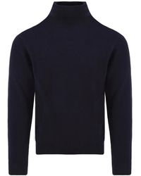 Malo - Truien & Vesten ,Blauw ,Cashmere Coltrui - Lyst