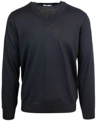 Paolo Pecora - Schwarze v-ausschnitt pullover - Lyst