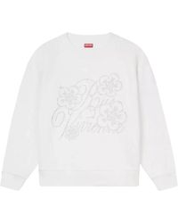 KENZO - Hoodies & Sweatvesten ,Wit ,Katoen Witte Constellation Sweatshirt Kristal Logo - Lyst