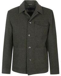 Herno - Shirtjack Met Opgestikte Zak En Knopen - Lyst
