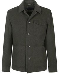 Herno - Shirtjack Met Opgestikte Zak En Knopen - Lyst