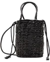 Dragon Diffusion - Handgewebte Schwarze Leder Mini Tasche - Lyst