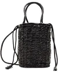 Dragon Diffusion - Handgewebte Schwarze Leder Mini Tasche - Lyst