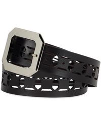 Alberta Ferretti - Perforated Leather Belt - Lyst