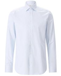 Stenströms - Overhemden ,Blauw ,Katoen Slim-Fit Overhemd - Lyst