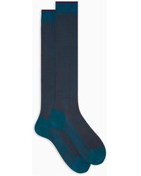 Gallo - Herren Lange Hellblaue Plattierte Baumwollsocken - Lyst