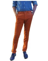 Mason's - Broeken ,Bruin ,Katoen Slim Fit Velvet Katoenen Chino Broek - Lyst