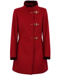 Fay - Jassen ,Rood ,Wol Rode Wollen Blend Jas Virginia - Lyst