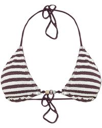 Bondeye - Badmode ,Bruin ,Beaded Ingrid Bikini Top - Lyst