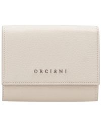 Orciani - Graue Leder-Umschlagbrieftasche Mit Logo - Lyst