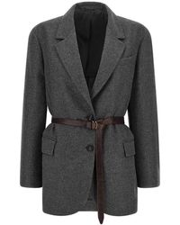 Brunello Cucinelli - Enkelrijelige Blazer Van Wol En Kasjmier - Lyst