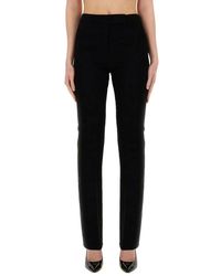 Max Mara - Broeken ,Zwart ,Leer Slim-Fit Broek - Lyst