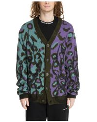 Vision Of Super - Cardigan con flames e stampa animalier - Lyst