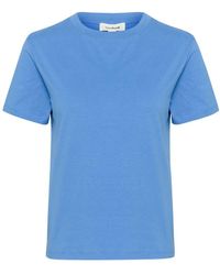 Soaked In Luxury - Blau Yonder Crew-Neck Tee Top - Lyst