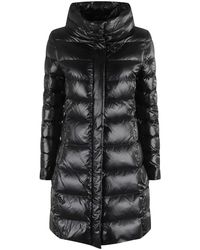 Fay - Jassen ,Zwart ,Nylon Zwarte Lange Nylon Donsjas - Lyst