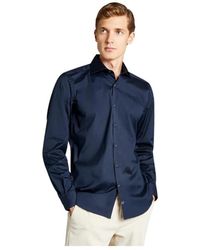 Fay - Overhemden ,Blauw ,Katoen Casual Overhemd - Lyst