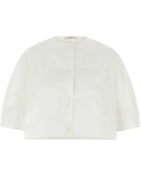 Givenchy - Overhemden ,Wit ,Katoen Cropped Shirt - Lyst