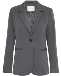Kaffe - Jassen ,Grijs ,Zwarte Oester Blazer Met Klassieke Kraag - Lyst
