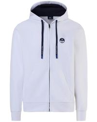 North Sails - Biologische Katoenen Hoodie Met Volledige Rits - Lyst