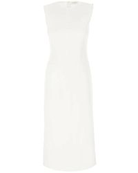 Sportmax - Kleedjes ,Wit ,Polyester Cariddi Jurk - Lyst