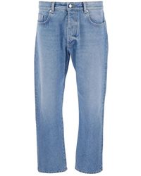 ICON DENIM - Blaue Denim Jeans Mit Logo-Patch - Lyst