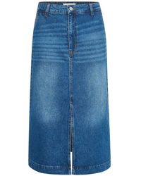 Part Two - Blauwe Denim Rok Met Voorspleet - Lyst