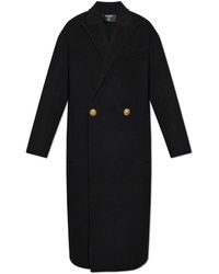 Balmain - Cappotto di lana con rever chiusi - Lyst