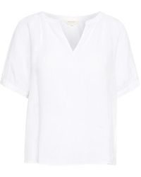 Part Two - Overhemden ,Wit ,Linnen Witte Linnen Blouse Met Pofmouwen - Lyst