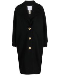 Patou - Abrigo negro de mezcla de lana con botones - Lyst
