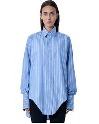 Maison Margiela - Gestreept Katoen Poplin Overhemd - Lyst