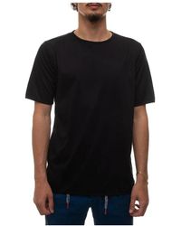 Kiton - Tops ,Zwart ,Katoen Klassiek Katoenen T-Shirt - Lyst