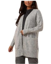 SELECTED - Truien & Vesten ,Grijs ,Wol Lange Gebreide Cardigan Lulu New Style - Lyst