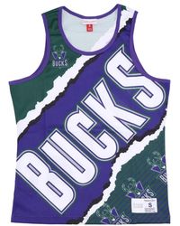 Mitchell & Ness - Fitness ,Veelkleurig ,Polyester Milwaukee Bucks Basketball Tank Top - Lyst