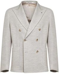 Tagliatore - Jassen ,Leer Double-Breasted Jas - Lyst