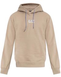 EA7 - Hoodies & Sweatvesten ,Katoen Logo Series Stretch-Cotton Hooded Sweatshirt - Lyst
