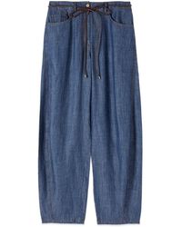 Oltre - Jeans ,Blauw ,Denim Barrel Broeken Met Denim Effect - Lyst