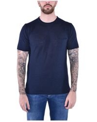 Blauer - Tops ,Blauw ,Katoen Lichtgewicht Crewneck T-Shirt Met Zak - Lyst