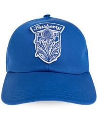 Burberry - Accessoires ,Blauw ,Katoen Thistle Shield Gabardine Baseball Cap - Lyst