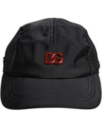 Dolce & Gabbana - Schwarze Nylon Logo Baseballkappe - Lyst