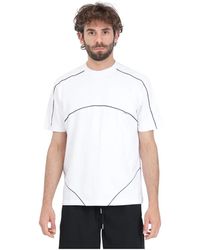 Arte' - Weiße t-shirt trevor kontrast prägung nähte - Lyst