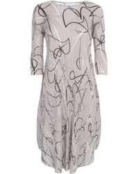 Issey Miyake Pleats Please By 3/4 Sleeves Tunic Dress - Naturel