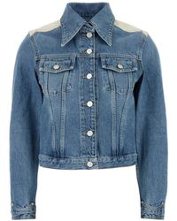 Givenchy - Jassen ,Blauw ,Denim Denimjas Met Jukstuk - Lyst