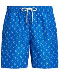 Ralph Lauren - Badmode ,Blauw ,Polyester Traveler Mid Trunk - Lyst