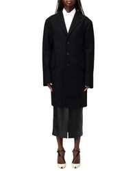 DSquared² - Zwarte Wollen Jas Voor Vrouwen - Lyst