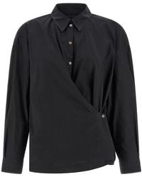 Lemaire - Straight Collar Twisted Shirt - Lyst